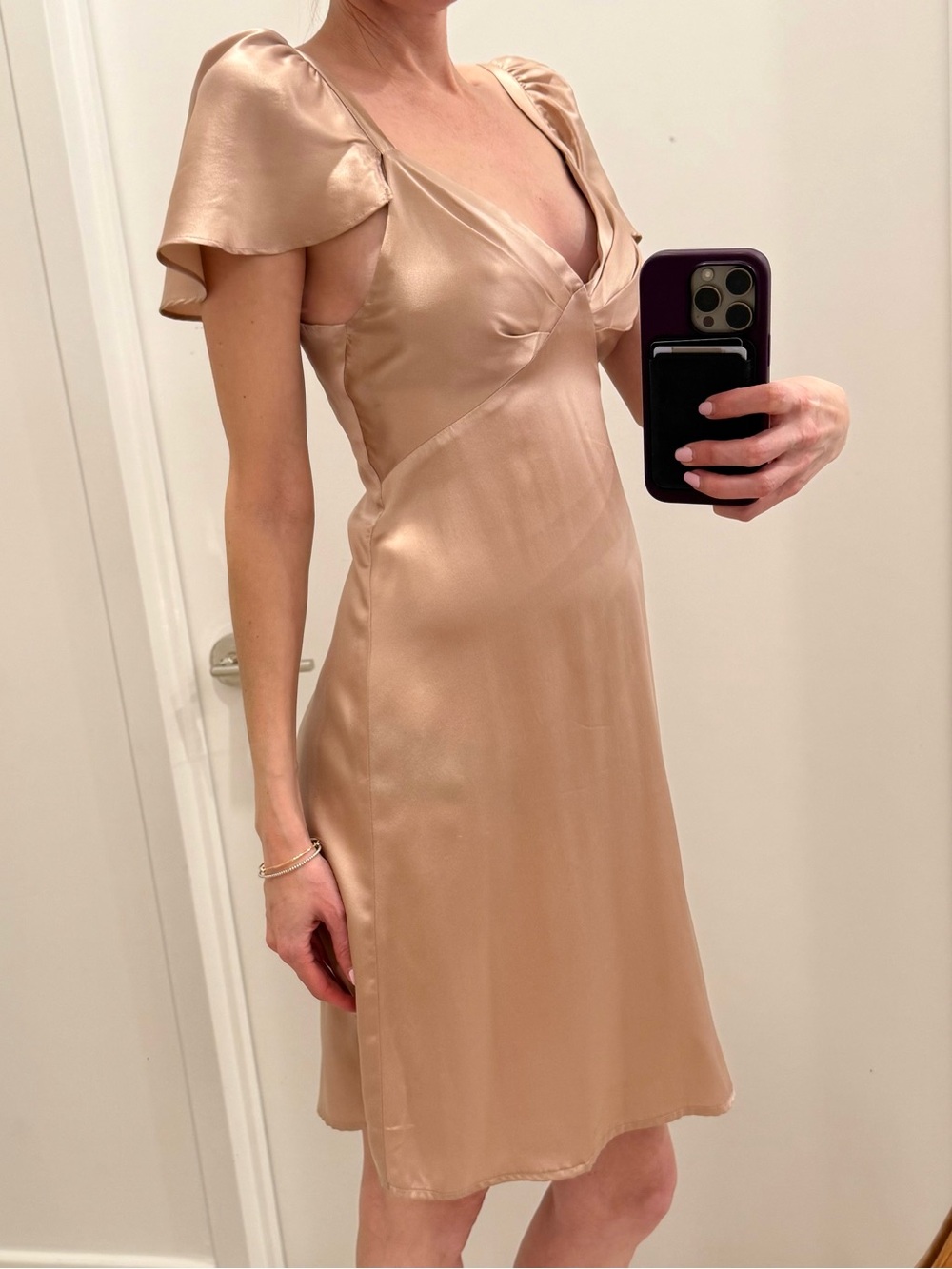 Reformation Silk Midi Dress in Blush Pink Size XS